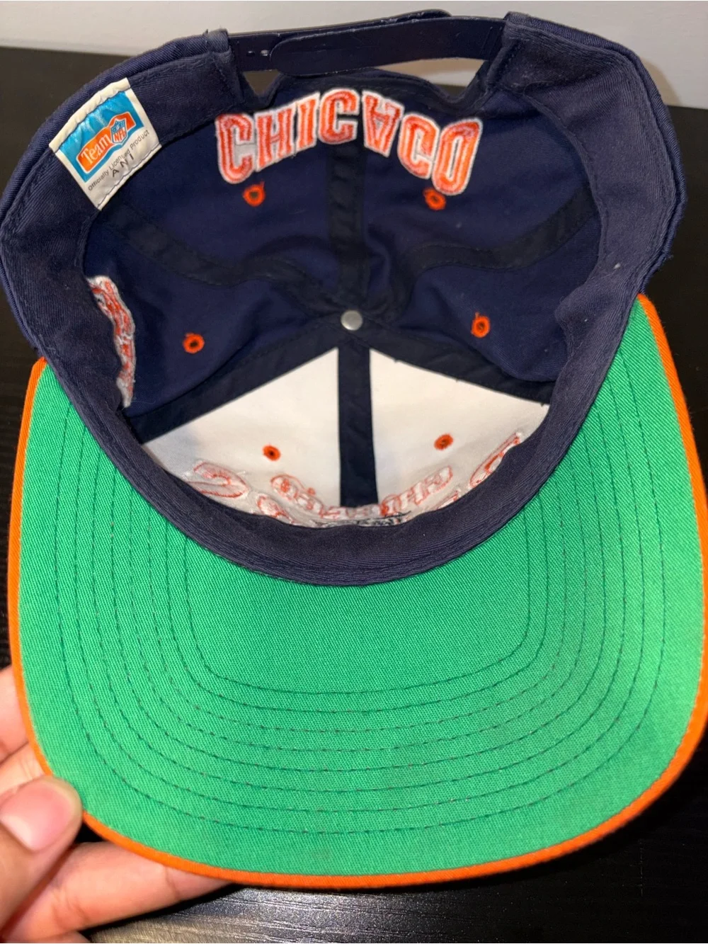 Vintage Chicago Bears Team NFL Snapback Hat Cap Orange Blue USA